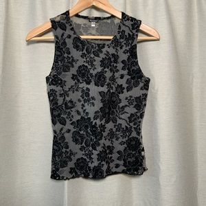90’s Body-con Sheer Lacey Floral Sleeveless Top
